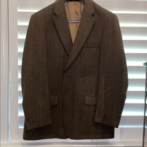 Saddlebred Men’s Brown Herringbone Tweed Coat 42R